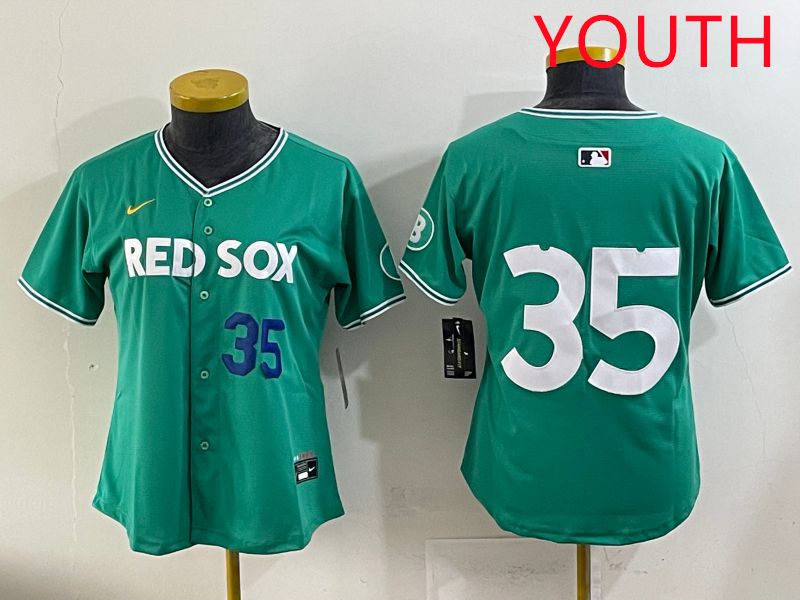 Youth 2025 Boston Red Sox #35 No Name Dark Green Joint Name Nike MLB Jersey style 3